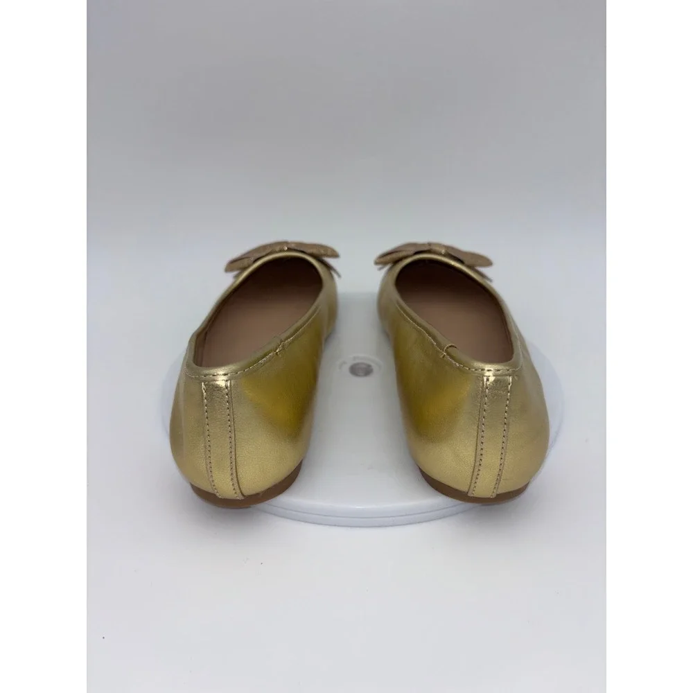 SUGAR Girls Gold Ballet Flat Shoe Glitter‎ Bow Toddler Little Kids Wedding4